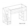 Cubby House Bunk Bed With Open Shelves and Easy Climb Steps